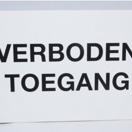 Bordje, verboden toegang