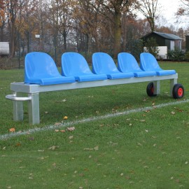 Mobiele spelersbank met zitkuipen, 2 meter