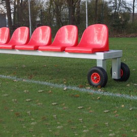 Mobiele spelersbank met zitkuipen, 2,6 meter